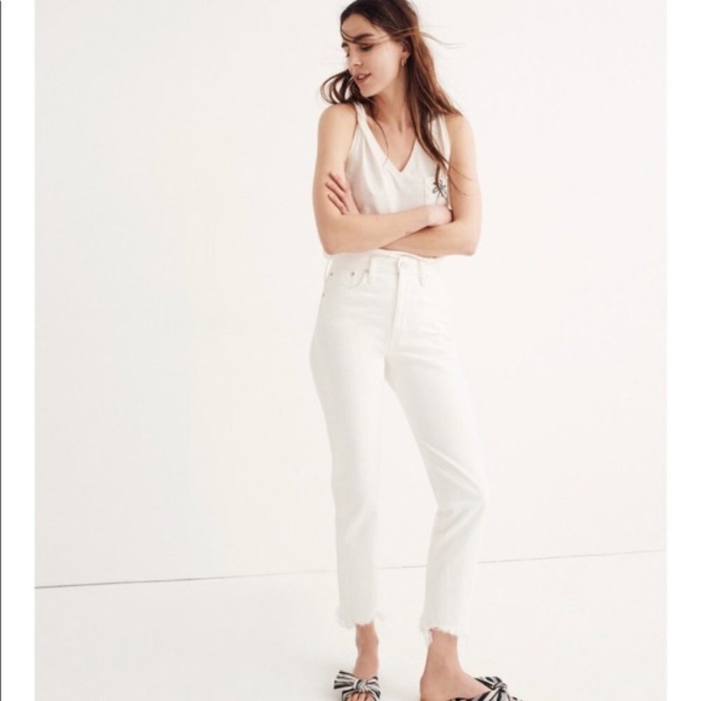 Madewell Perfect Summer / Winter White Jean w/ Frayed Hem (Size 26)